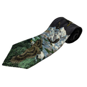 Free Man Apparel Boutique Tie 100% Silk Designer Mens Necktie Eagles in Flight